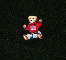 Ralph Lauren Polo Bear Black Scarf  100 Lambswool  Made in Scotland