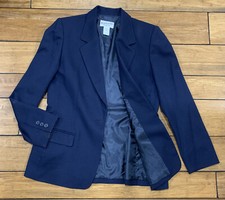 Pendleton Navy Blue Blazer 100 Virgen Wool Single Button Women s Size 6P Petite