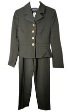 VERSUS GIANNI VERSACE Suit Army Green Blazer Goldtone Lions Greek Key Buttons