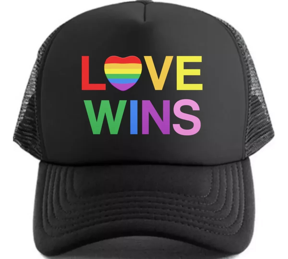 LGBT - LOVE WINS - Black TRUCKER Hat - Cap - New  display picture 3