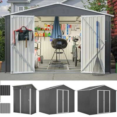 MARKENLOS XXXL Geräteschuppen Fundament Gerätehaus Satteldach Metall Schuppen Gartenhaus