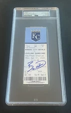 BOBBY WITT JR BASEBALL SIGNED MLB DEBUT TICKET KANSAS CITY ROYALS AUTO PSA/DNA