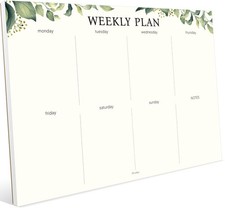 Weekly Planner Notepad, Undated Tear Off Weekly To Do List Notepad, 11.5" x 8