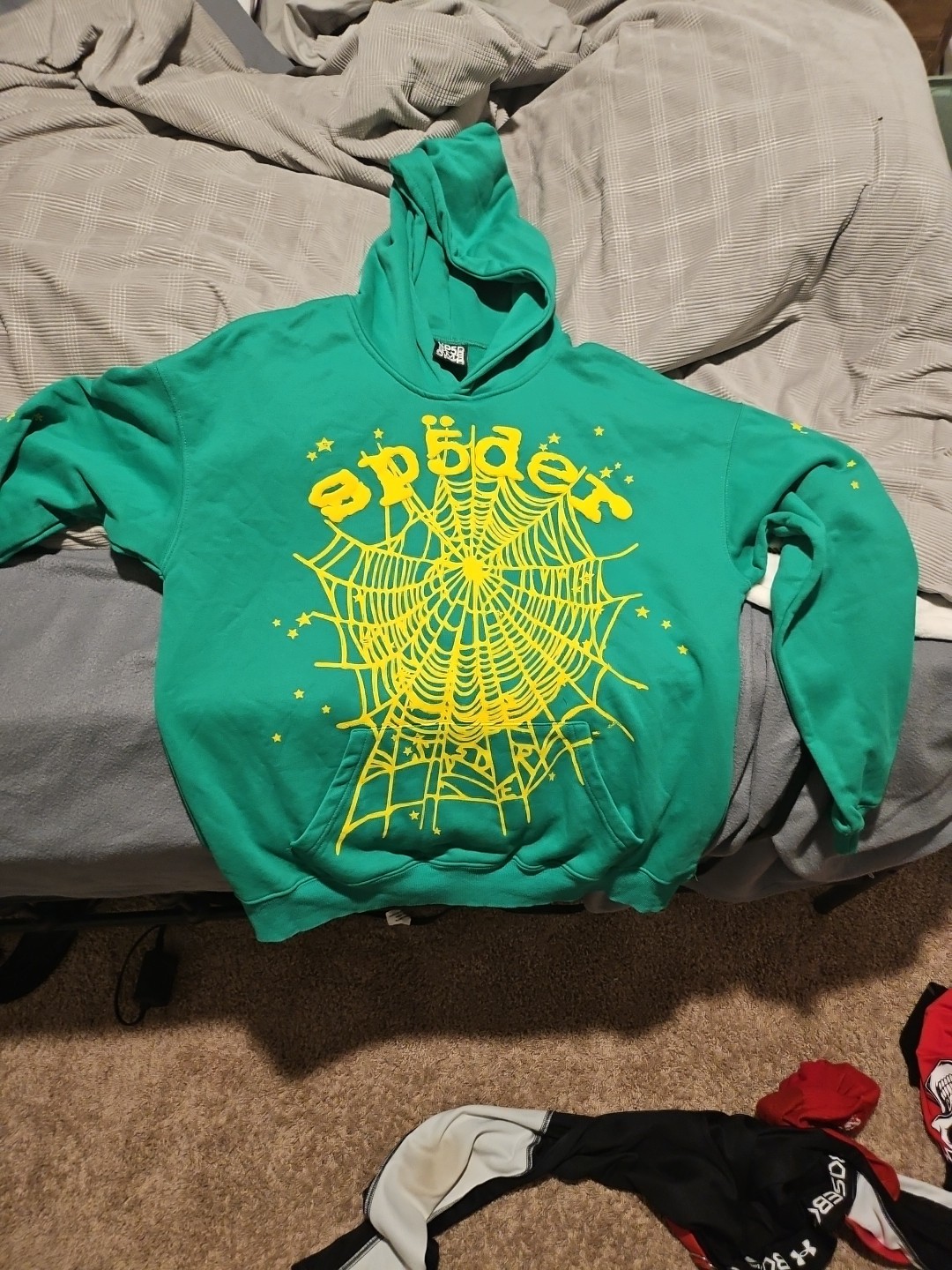 sp5der hoodie medium  Green Yellow