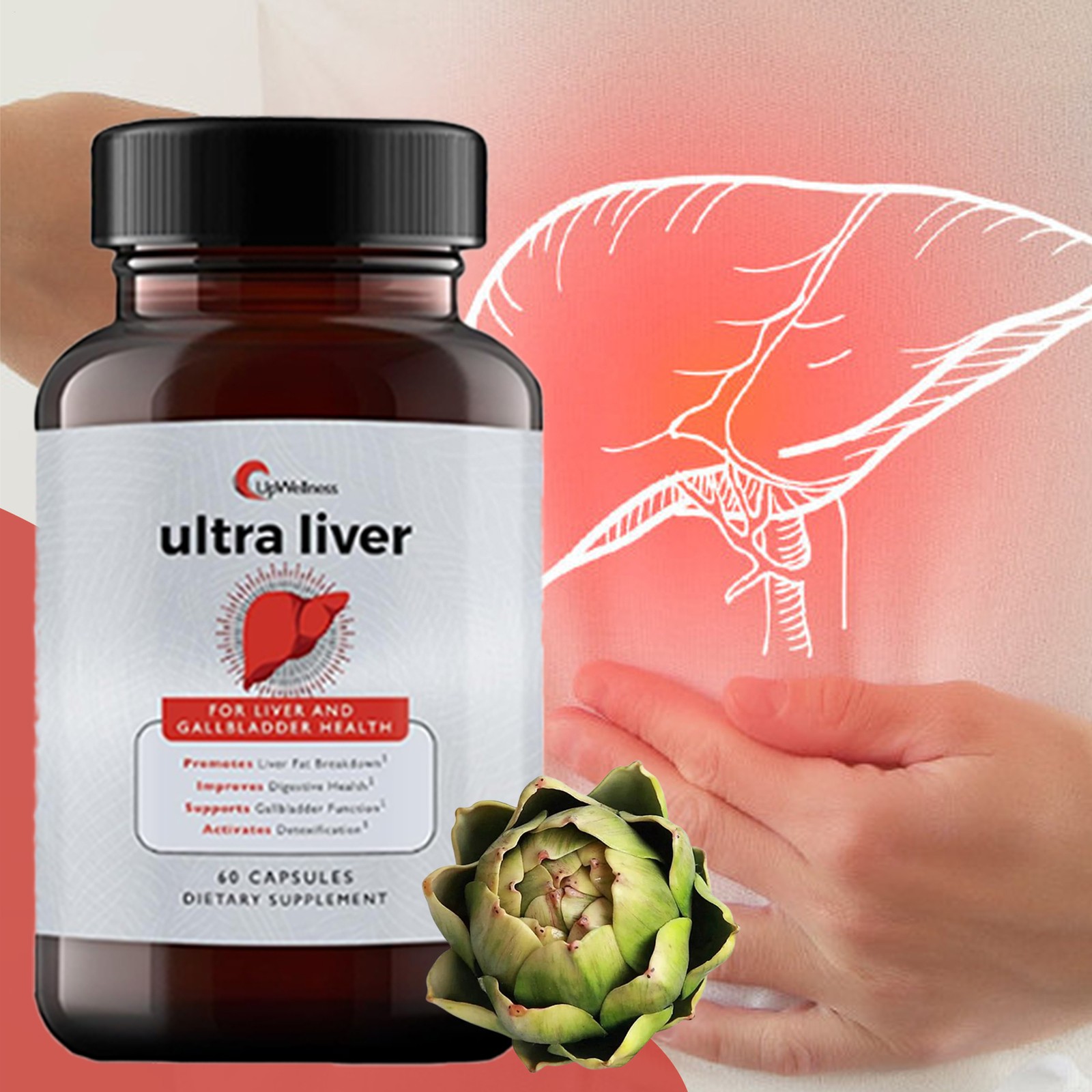 UpWellness Ultra Liver Supplement for Liver Health and Gallbladder Support