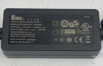 Ktec Rl12 ⭐️ Ktec Switch Mode Power Supply AC Adapter Model KSA-65W-120500M2 ...