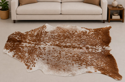 Echtes Ziegenfell Haare auf Leder Tierfell Überwurf kleine Fläche Teppich 86x56cm 615