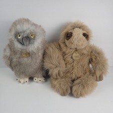 Miyoni by Aurora Plush Fluffy Sloth Owl Stuffed Animal Lot of 2