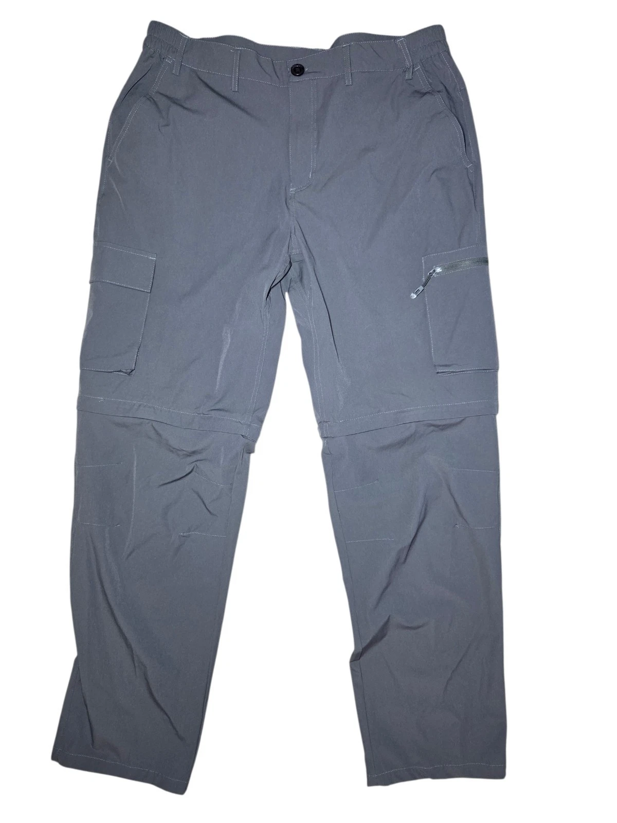 Gash Hao Hiking Cargo Outdoor Zip-Off Convertible Gray Pants Stretch 36 X 33