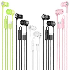 USB C Earbuds with Microphone 5 Pack, in-Ear Wired Headphones with Noise Isol...