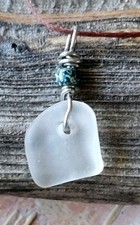 Sea Glass Necklace Hawaiian Beach Adjustable Teen Colorful Small dainty White