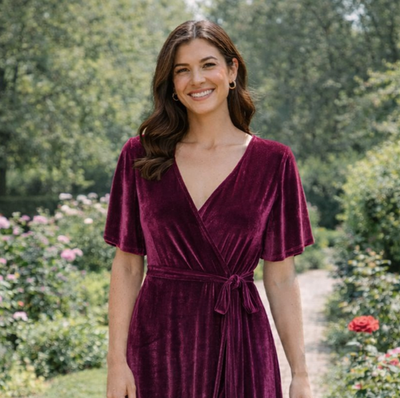 Baltic Born Size M Mulberry Velvet Short Flutter Sleeve Wrap Maxi Dress | eBay Baltic Born Size M Mulberry Velvet Short Flutter Sleeve Wrap Maxi Dress | eBay