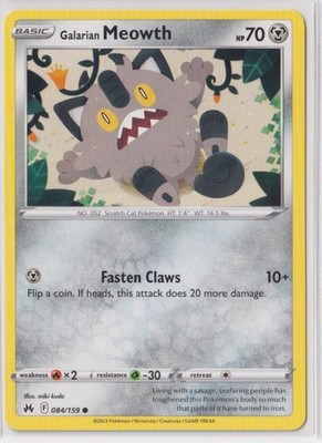Pokemon Crown Zenith - 084/159 Galarian Meowth