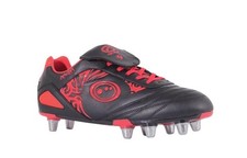 Size 12 Optimum Razor Rugby Boots Black & Red PLUS FREE Gumshield