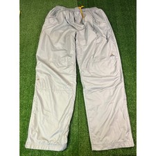Adidas Y2K Vintage Grey Nylon Track Pants Mens LG Windbreaker Baggy Joggers