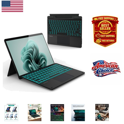 #ad Matte Black Surface Pro 11 Compatible Keyboard Rechargeable amp; Foldable Design $104.99