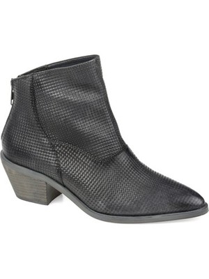 JOURNEE SIGNATURE Womens Gray Cassie Almond Toe Stacked Heel Zip-Up Booties 6 M