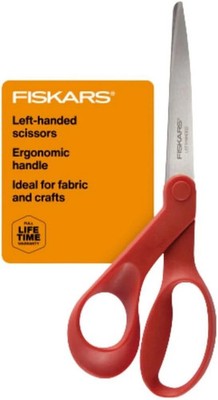  All-Purpose Left-Handed Scissors 8'' Ergonomic Stainless Steel Red Gift for Mom 
