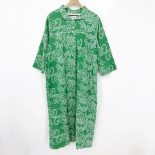 Butterfly Green Paisley Flannel House Dress 2X Duster Kaftan Loungewear Cozy