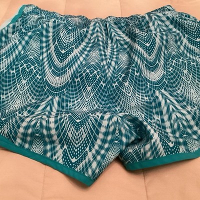 Niki Dry Fit Women s Tempo Lined Printed Running Athletic Shorts Aqua  L
