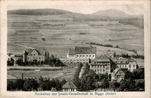 Postcard greetings from Bigge Olsberg Hochsaueland institutions of Joseph's Society around 1910
