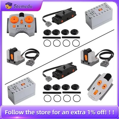 MOC Train Power Functions Motor Battery Box IR Remote Receiver Building Blocks