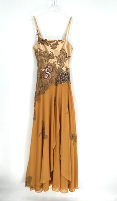 Julian Joyce by Mandalay Dress Womens 4 Y2K Prom Gown Event Beaded Floral