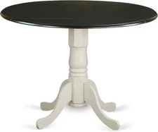 DLT-BLW-TP Dublin Dining Room Table - a round Solid Wood Table Top with Dropleaf