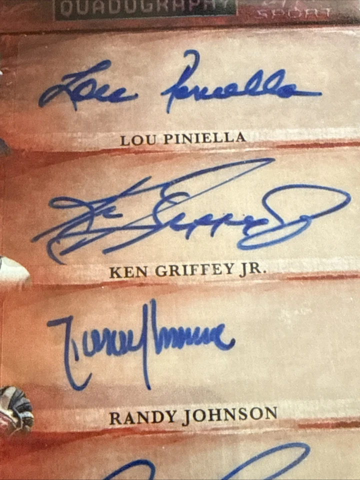 Ken Griffey Jr Auto 2023 Leaf Randy Johnson - Alex Rodriguez - Lou Piniella #d/5 - Image 3 of 4