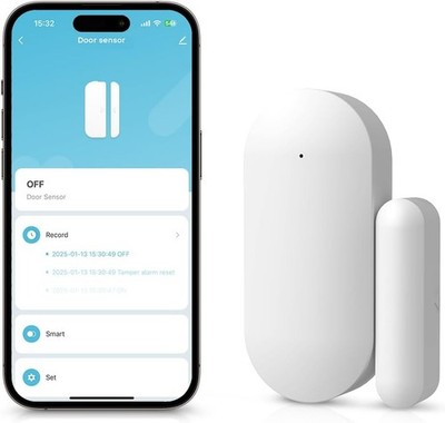 Door Alarm Window Sensors, Open Long Battery Life Wireless white 