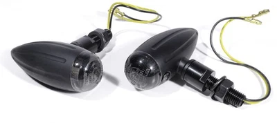 Ensemble De Clignotants LED ECE 12 V Métal Noir Avec Verre Fumé Universel - Photo 1/2