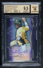 2014 Bowman Sterling Prospect Purple Refractor /50 Alen Hanson BGS 9.5 Auto 0s3