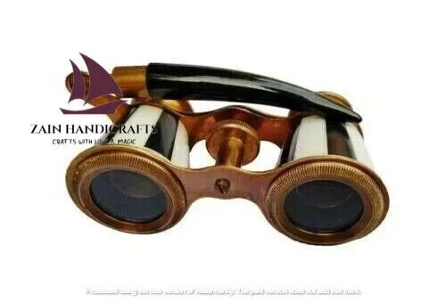 ZAIN Antik Vintage Opernglas Fernglas Perlmutt & Henkel Messing Geschenk - Bild 4 von 4