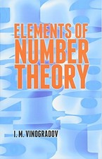 ELEMENTS OF NUMBER THEORY DOVER BOOKS ON MATHEMATICS By I. M. Vinogradov VG 