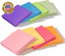 3X3 Inch 8 Pack Self-Stick Sticky Notes, 480 Total Sheets, Colorful Memo Pads fo