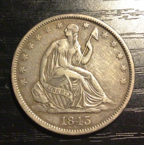 1843-O Seated Liberty Silver Half Dollar, XF Detail. Full Feathers, Patina! D8