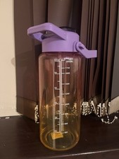 2L Large Water Bottle with Straw & Handle – Purple Lid