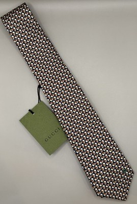 Gucci Interlocking G Baseball Hat Print Silk Neck Tie Authentic 