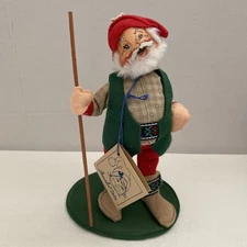 Vintage 1994 ANNALEE 8" Hiking Old World Santa with Staff