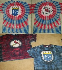 Handmade tie dye ADULT shirt - DUAL SPORTS TEAM SHIRT: FOOTBALL BASEBALL COLLEGE