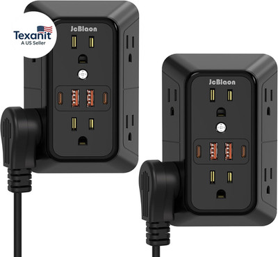 Surge Protector Outlet Extender, 6 Outlet Extender with 4 USB Charging Ports (2