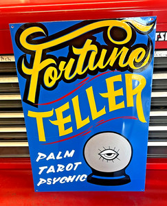 Vintage Carnival FORTUNE TELLER Palm Reading Hand Painted Sign Tarot Psychic Art