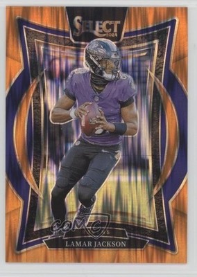 2024 Panini Select Concourse Orange Shock Prizm /499 Lamar Jackson #35 16m2