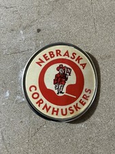 Vintage 1960's NEBRASKA CORNHUSKERS Brass Enamel Belt Buckle
