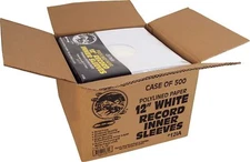 (500) 12" LP Vinyl POLYLINED Record Inner Sleeves - HEAVYWEIGHT White ARCHIVAL