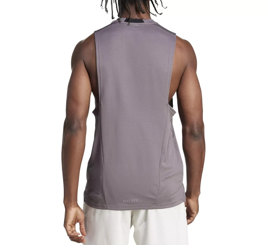 Adidas 2XL Mens Tank Top Grey Training Workout HEAT.RDY Cooling Shirt IS3712 NWT thumbnail 15