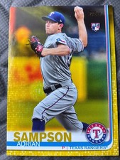 2019 Topps Update Yellow Walgreens US219 Adrian Sampson Texas Rangers MLB Card