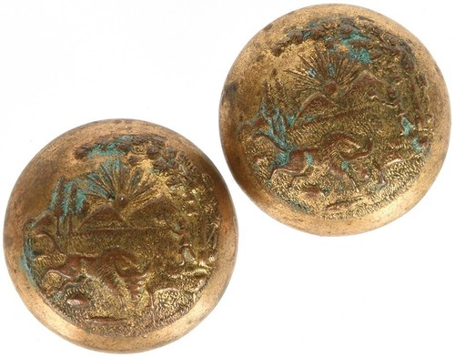 Bottoni sigillo di stato dell'Indiana, Scovill, 7/8" - Foto 1 di 2