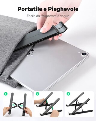 Supporto Laptop Regolabile E Pieghevole - Lega Alluminio, Design Ergonomico, Portatile - Foto 4