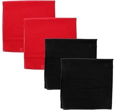 Lot of 4 Plain Bandana Cotton Face Mask Head Warp Scarf :Black, Red